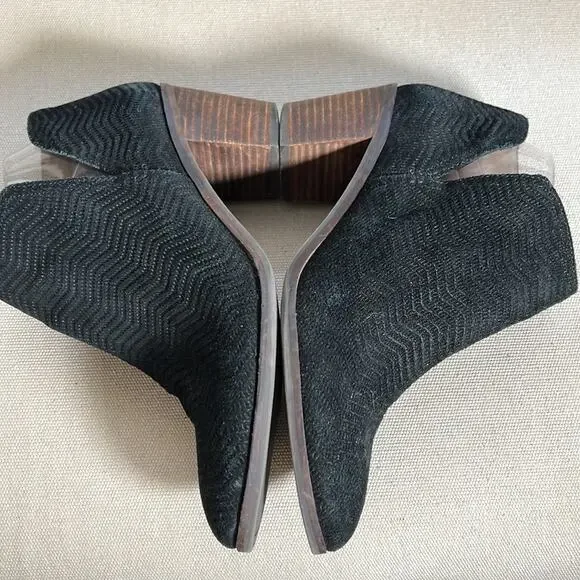 Lucky Brand Pardina black suede leather heel ankle boots with zipper size 9 - Picture 7 of 10